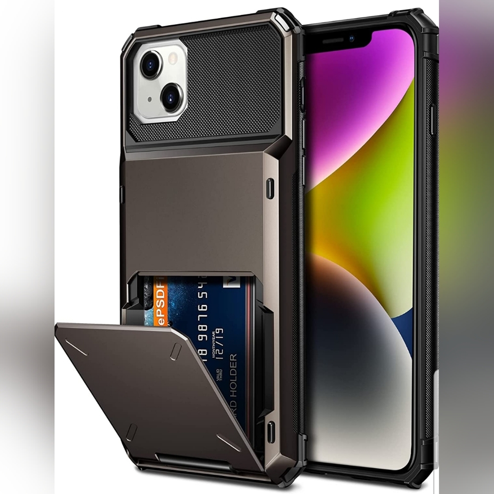 Wallet Cover Dual Layer Hybrid Case for iPhone 14